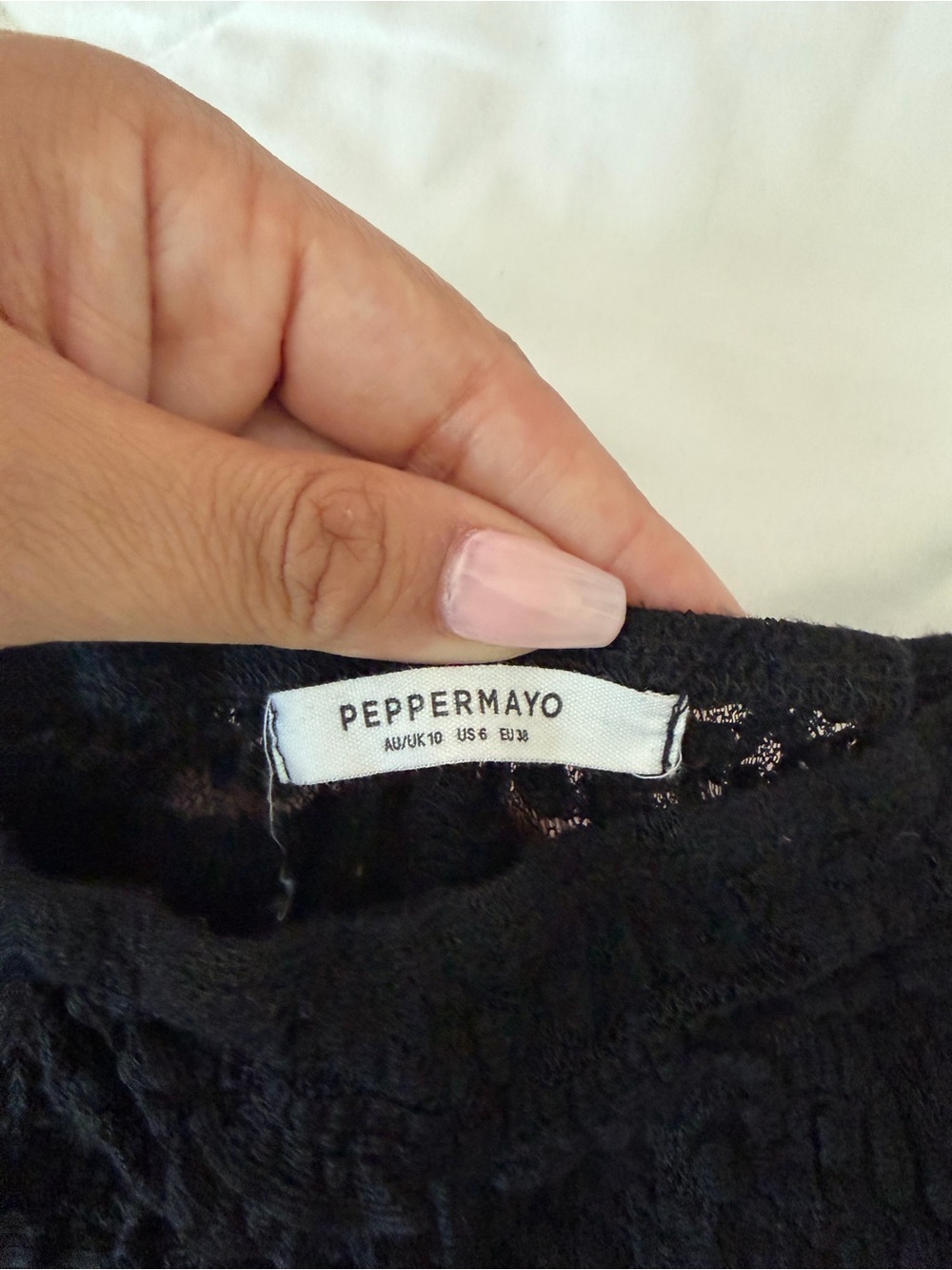 Peppermayo Black High-Waist Lace Overlay Shorts - Picture 3 of 5